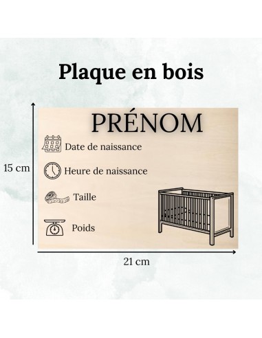 Plaque en bois - Naissance