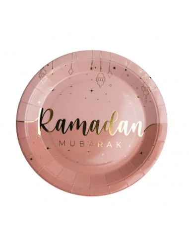 Assiette Ramadan Mubarak - Rose
