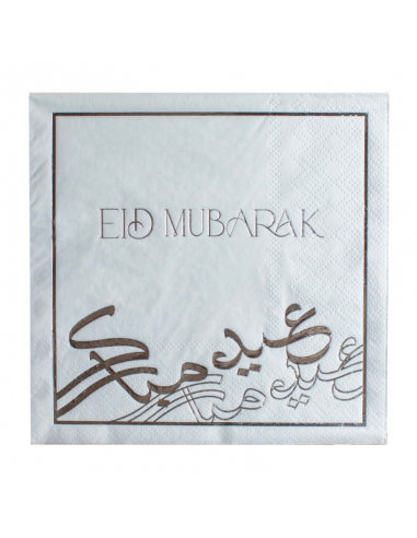 Serviettes Eid Moubarak Silver