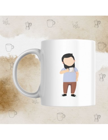 père buvant son café
